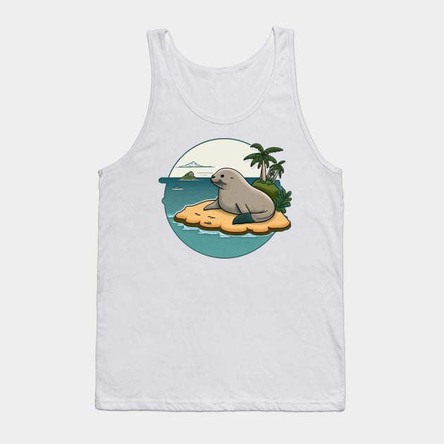 Hawaiian Monk Seal Tank Top by peachycrossing